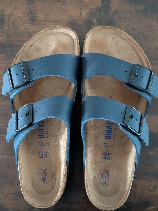 Birkenstock Arizona Sandals in Dark Blue Birko-Flor ladies 9 or EU 40 - Picture 2 of 6